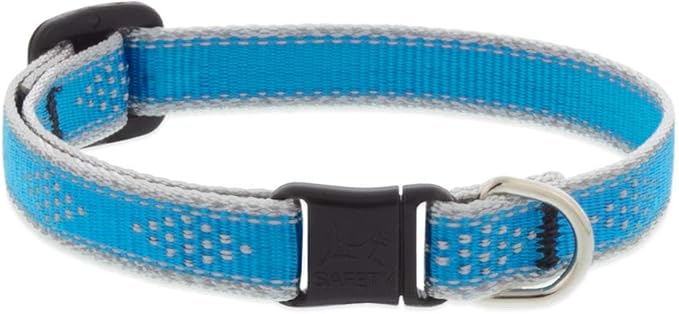 Lupine Reflective Cat Safety Collar 1/2" Wide Blue Diamond Adjusts 8" to 12"