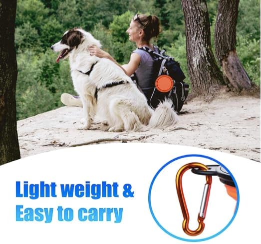 Collapsible Dog Bowls for Travel, 1-Pack Dog Portable Water Bowl for Dogs Cats Pet Foldable Feeding Watering Dish for Traveling Camping Walking with 1 Carabiner, BPA Free