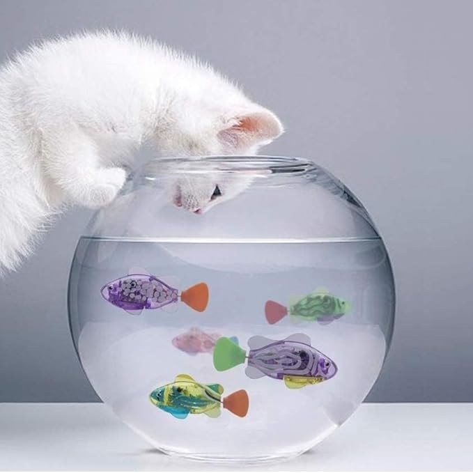 Swimming Fish Toy for Cats,Glowing Waterproof Cat Water Toy with Adjustable Speed and Realistic Motion,Twist Tail in a Lifelike Manner,Fun for Bathtub, Aquarium Decor, Pool (4)