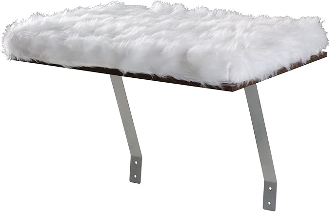 Etna Window Mount Cat Perch - Window Sill Shelf, Padded Cat Wall Bed, Space Saving Furniture for Pets, Removable Faux Sheepskin Cover, Holds 20-35 Pounds