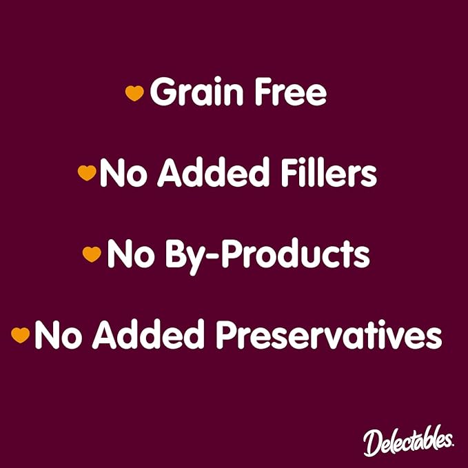 Delectables Lickable Treat Bisque Non-Seafood Wet Cat Treat with Real Tuna & Chicken, Food Topper, Hydrating, Grain-Free, No Fillers, By-Products, Added Preservatives, 1.4oz Pouch, 30ct