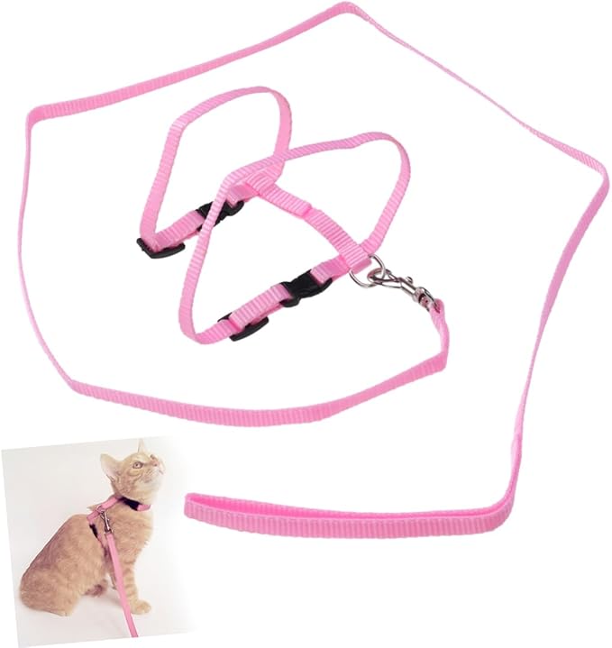 MERRYHAPY Cat Harness Extra Nylon Strap Traction Rope Collar Leash Pet Supplies Pet Accessories Perfect for Travel
