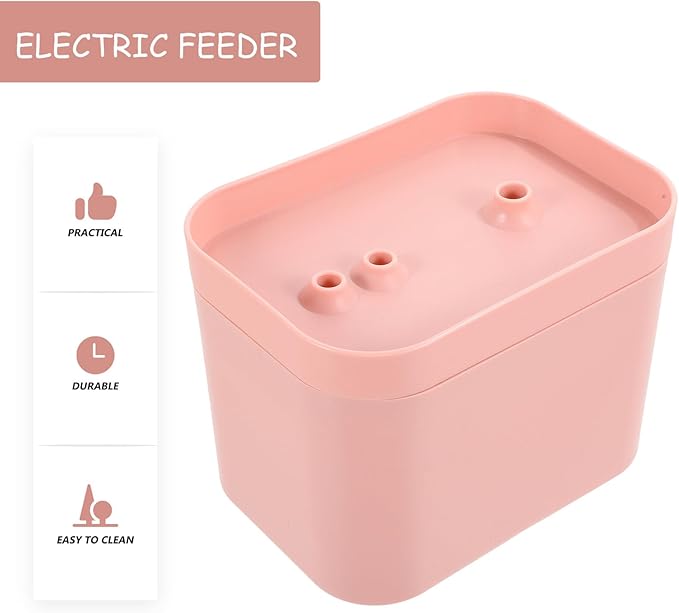 PRETYZOOM Automatic Cat Water Fountain Pink USB Pet Water Dispenser with Silent Motor Lightweight Portable Circulation Feeder for Cats Dogs and Kittens Elegant Flower Shape Outlet