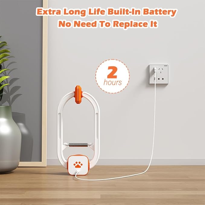 Rechargeable Electric Cat Teaser – Interactive Door Clip Teaser for Cats, 2 Motion Modes (360° Spin & Irregular Jumping), Smart Auto Cat Toy for Exercise & Fun (Orange)