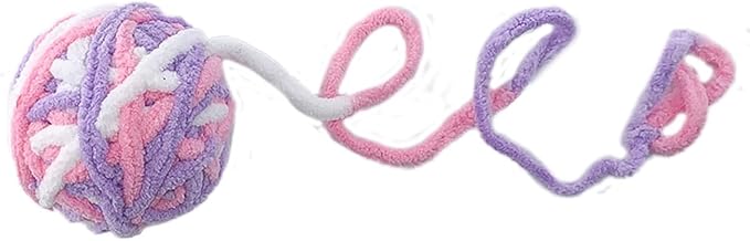 Interactive Cat Ball Toy with Yarn, 1.97 inch, Colorful Chewing Toy for Kitten Training, Indoor Pet Supplies