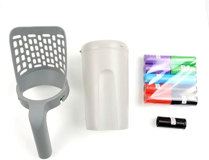 Cat Litter Scooper with Holder - Large Capacity Mess-Free Litter Shovel for Large & Multi-Cat Homes Spill-Proof Waste Collection Design for Easy Hygienic Litter Box Cleaning - Portable Integrated
