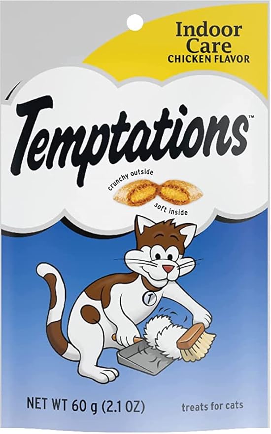 (8 Pack) Temptation Hairball Control Chicken Flavor Crunchy Cat Treats ( 2.1 oz, 60 g)