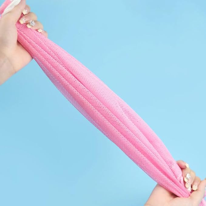 3-Pack Cat Grooming Mesh Bag, Adjustable Restraint for Bathing and Nail Trimming, Pink Blue Yellow