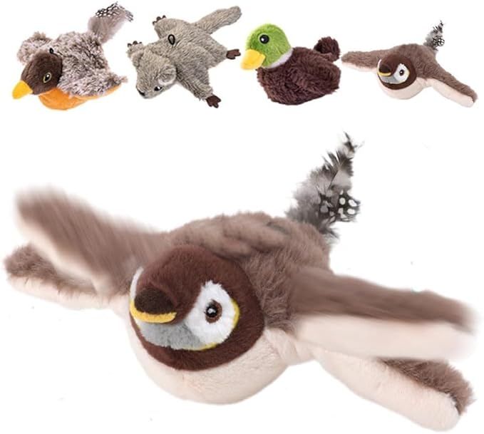 AIIONP Interactive Chirping Bird Cat Toy, 2025 Upgrade Flying Bird Cat Toys, Rechargeable Flapping Birds Interactive Cat Toy, Automatic Moving Simulation Birds Interactive Cat Toy for Indoor Cats (A)