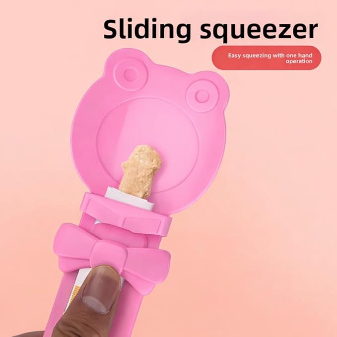 Purée Pops + Pink Feeding Spoon, Grain-Free, Lickable, Squeezable Creamy Cat Treat/Topper, 20 Tubes, Chicken Mix Variety