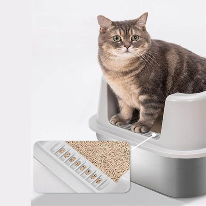 Pet Supplies, Stainless Steel Cat Litter Box, Extra Large High Sides with Scoop, Non-Sticky & Easy Clean