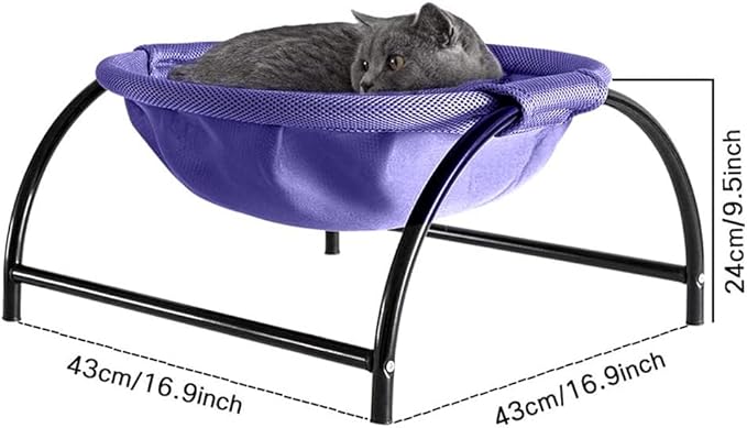 JUNSPOW Cat Bed Dog Bed Pet Hammock Bed Cat Sleeping Cat Supplies Pet Supplies Whole Wash Stable, Detachable & Breathable, Easy Assembly Indoors Outdoors, 16.9 in x 16.9 in x 9.5 in