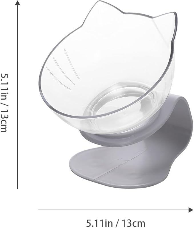 Alipis Tilted Plastic Cat Feeding Bowl Neck Guard, Whisker-Friendly Single Pet Food Bowl for Home Use
