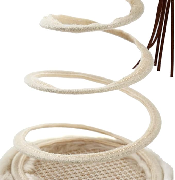 Andiker Interactive Cat Toy, Cat Plush Toy with Spiral Spring Plate and Funny Ball or Mouse Interactive Stainless Steel Spring Rotating Cat Creative Toy to Kill time and Keep Fit (Fish)