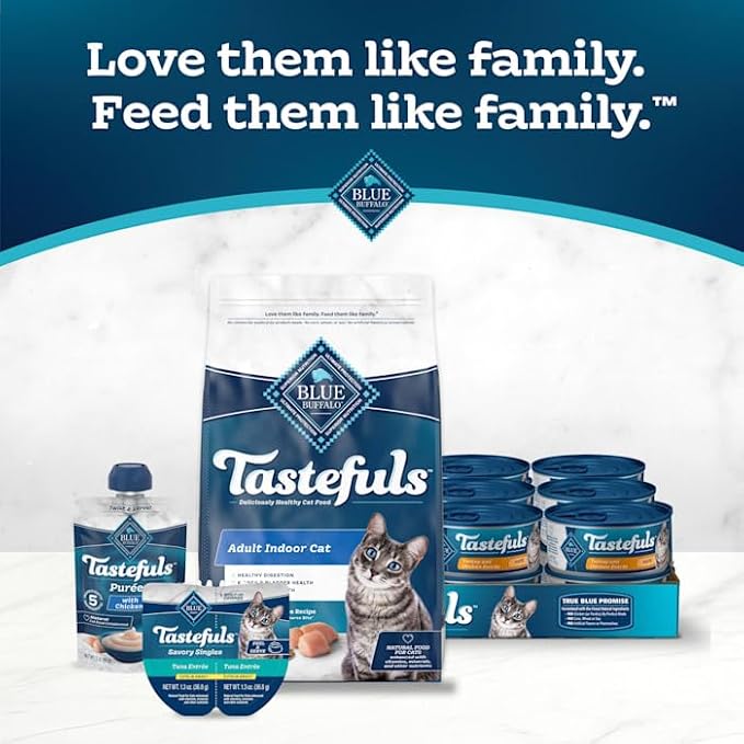 Blue Buffalo Tastefuls Chicken Morsels in Gravy Entrees Natural Wet Food for Adult Cats, 3 oz., Case of 12