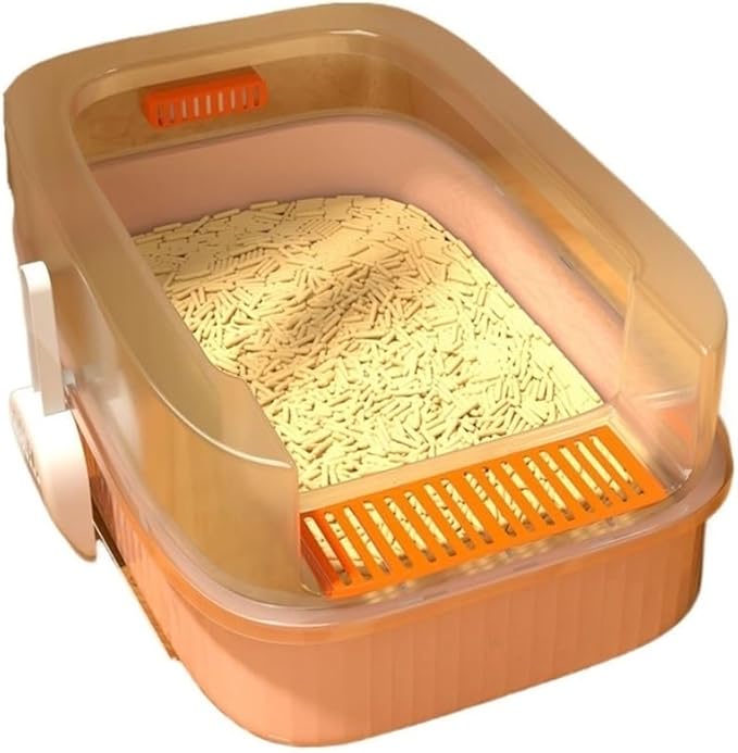 Pet Supplies, Kitten Litter Box with Scoop,High Sided Open Cat Toilet for Small Cats & Travel(Pink)