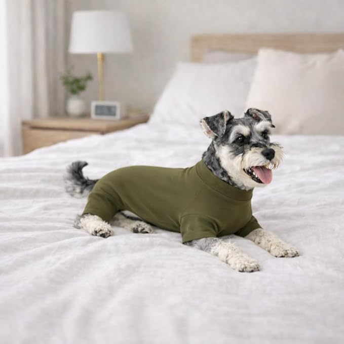 Lovelonglong Dog Full Bodysuit – Stretchy Yoga Fabric 4-Leg Dog Pajamas, Breathable & Lightweight Dog Onesie for Indoor & Outdoor, Shedding Control & Travel Wear