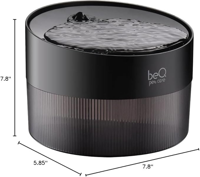 beQ Cat Water Fountain,2.5L/84oz Indoor Ultra-Quiet Pet Water Dispenser, BPA Free, Visible Water Level, Suitable for Cats, Small Dogs, and Other Pets, with Large Size Filter