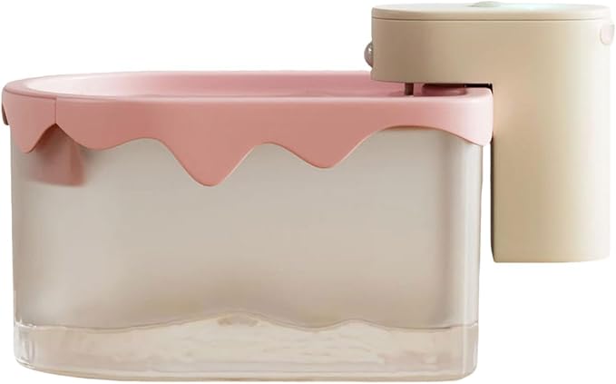predolo Cat Water with Multi Layer, Low Noise Compact Automatic Water Dispenser Pet Watering Bowl for Puppy Kitten, Pink