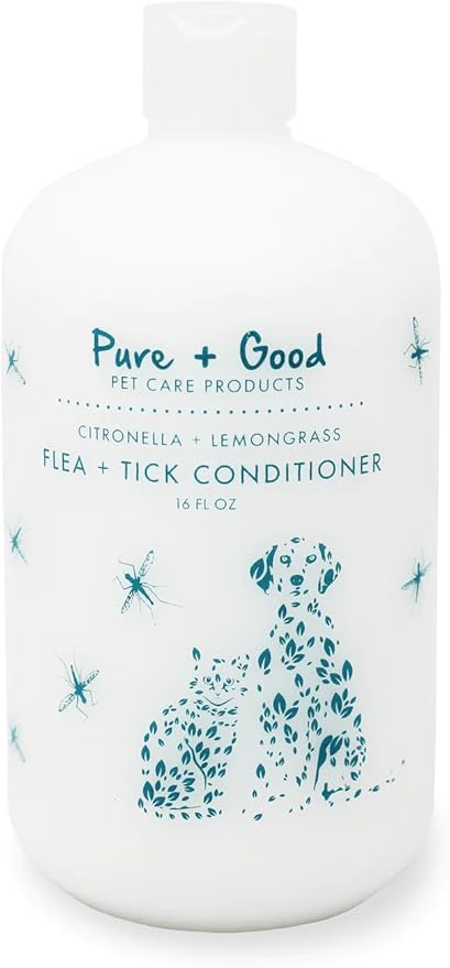 Pure + Good Dog & Cat Conditioner - Moisturizing Pet Conditioner, Made in The USA, Cruelty Free, 16 fl oz (Citronella + Lemongrass)