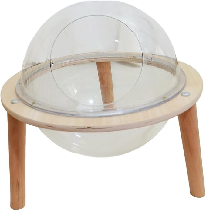 Space Capsule Cat Bed Indoor Cat Hammock Condo House Transparent Acrylic Sphere 11.81inch Small Pet Furniture