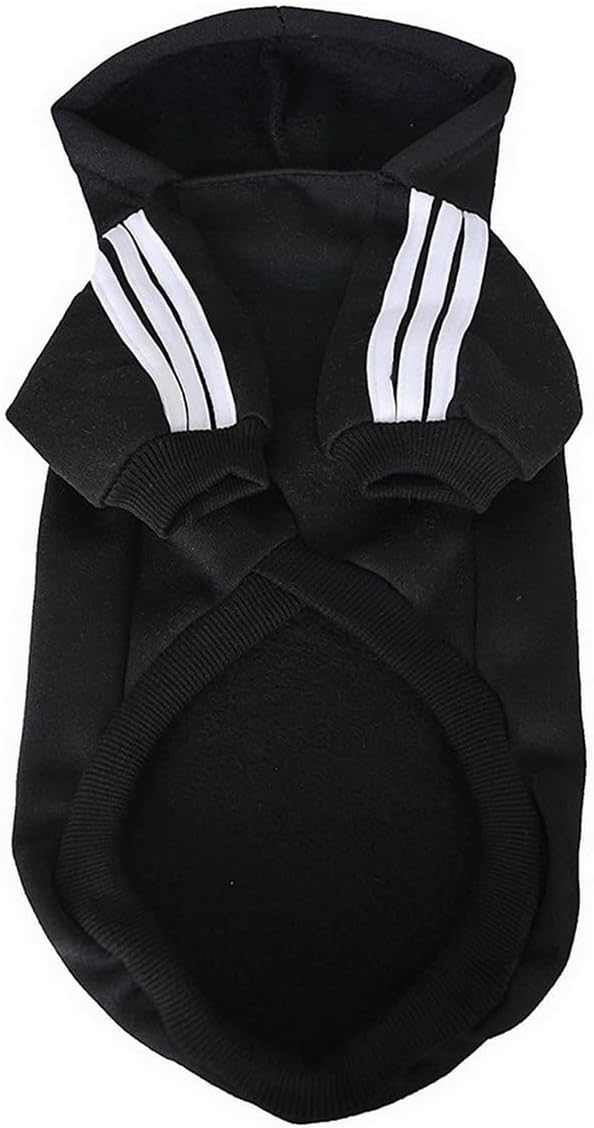 Cute Dog Hoodie Sweater Pullover Tracksuit Jacket Winter Cold Weather Coat Clothes Clothing 2-Legs Black for Cat Puppy Small Medium Big All Type Dogs (4X-Large)