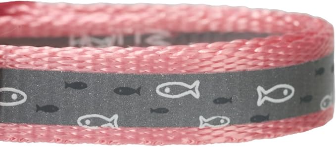 Reflective Cat Collar Safety Breakaway Nylon Kitten Collars with Bell for Female Girl Cats,Pink