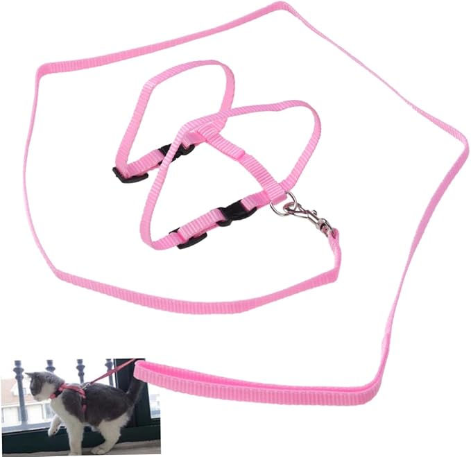 MERRYHAPY Cat Harness Extra Nylon Strap Traction Rope Collar Leash Pet Supplies Pet Accessories Perfect for Travel
