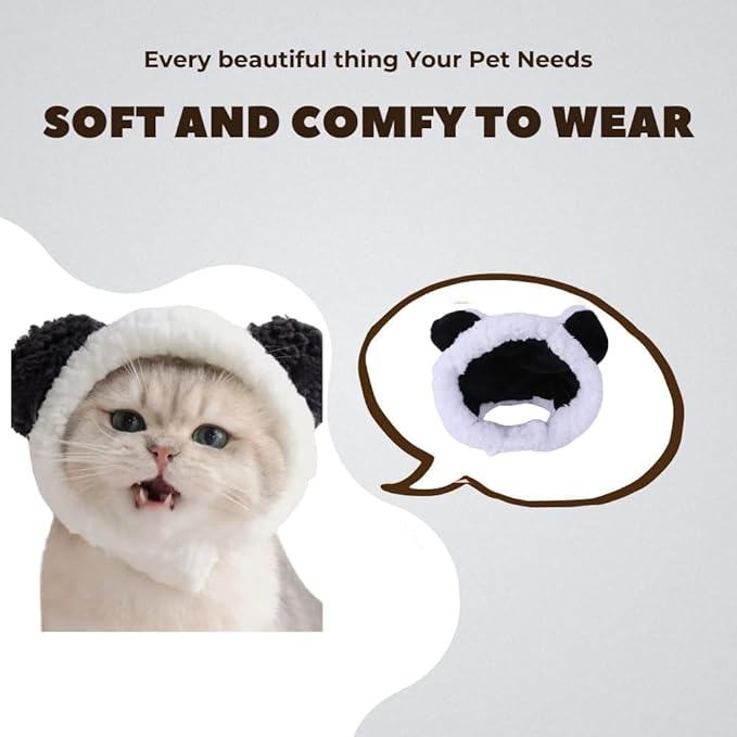 5 Pcs Halloween Cat Hat Cat Costume Pumpkin Cat Hats Bat Cosplay Hats,Dress Up Halloween Easter Costume Adjustable Accessory Headwear (Sunflower,Lion,Bunny,Frog,Panda Bear)