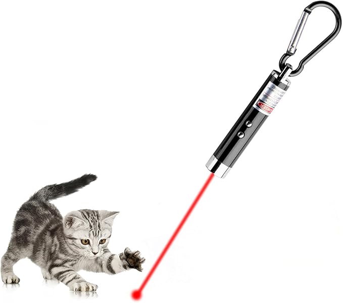 6PCS Mini Red Laser Pointer Cat Toy Interactive Training Tools White LED Torch Light Pet Supplies