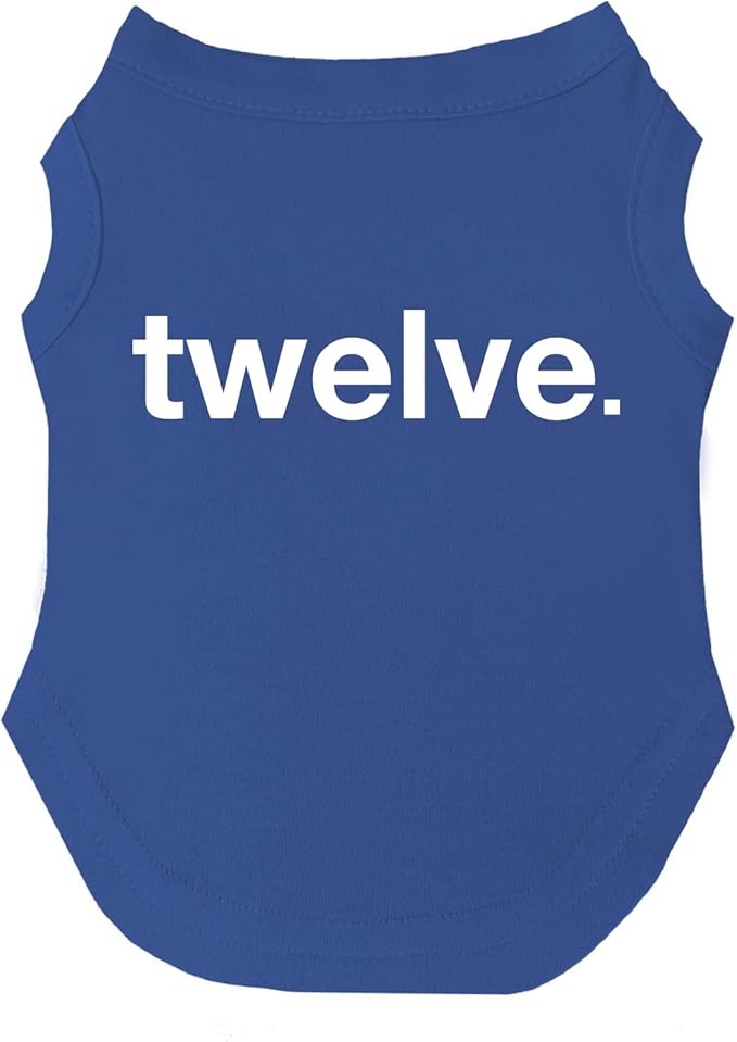Twelve 12th Birthday Dog Tee Shirt | Sleeveless | Pawty | Party Theme | Celebration Supplies | Photoshoot (Royal Blue, 2X-Large 1036)