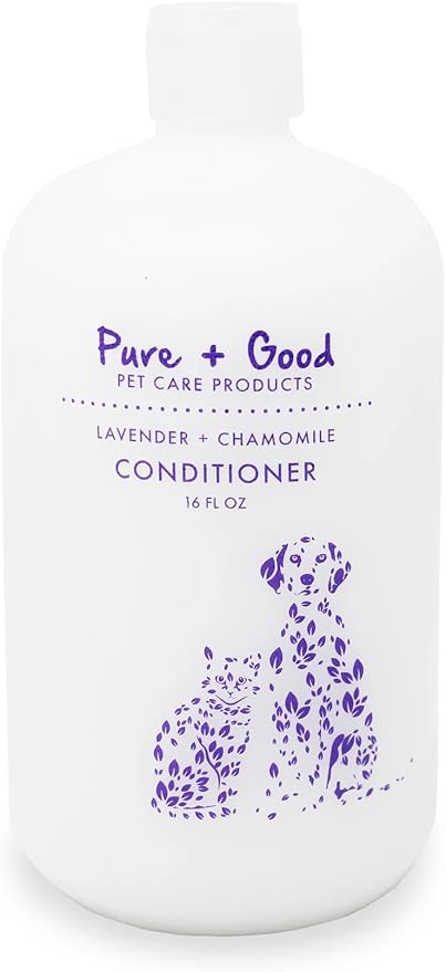 Pure + Good Dog & Cat Conditioner - Moisturizing Pet Conditioner, Made in The USA, Cruelty Free, 16 fl oz (Lavender + Chamomile)