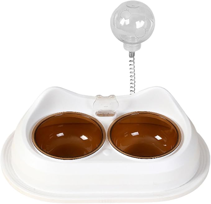 Practical Pet Double Bowl Dry Food Watering Food Feeding for Cats Feeding Dish Pet Supplies Neck Protections Cats Bowl