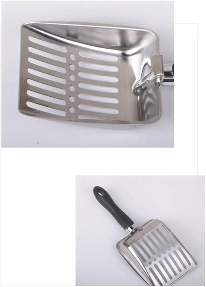 Stainless Steel Cat Poop Scoop Litter Shovel Hollow Nonstick Surface Pet Cleaning Tool