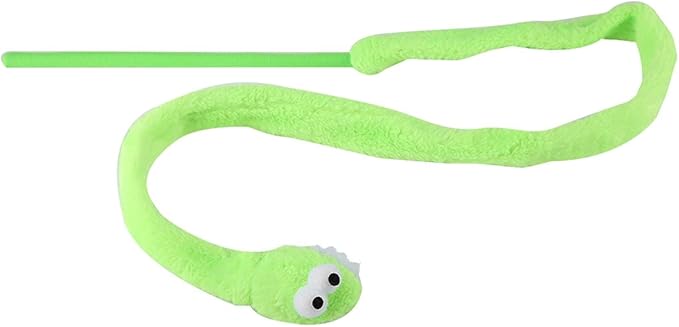Cat Toy Snake, Serpentine Mint Cat Teasing Stick Enhance Bond with Cats, Pet Stress Relief and Interactive Toys (Green)