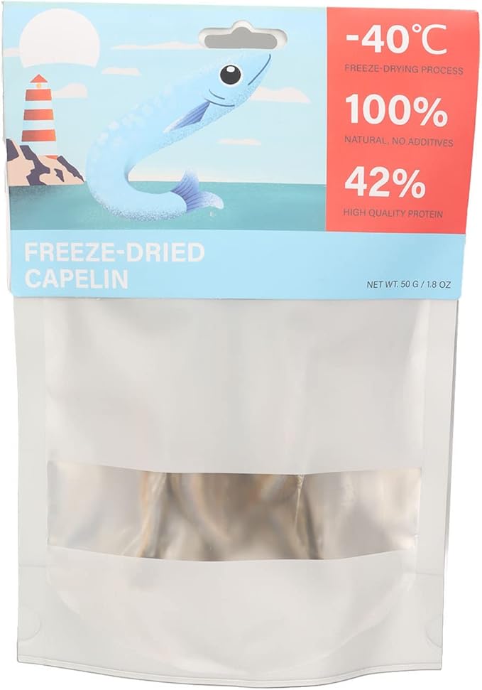Cat Freeze Dried Fish Treat, High Nutrition Content with Essential Fatty Acids Portable Cat Treats for Heart