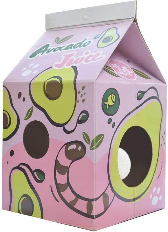 Avocado-Patterned Cat House,Modern Design Cat Bed,Trendy Cat Scratcher,Hiding Box