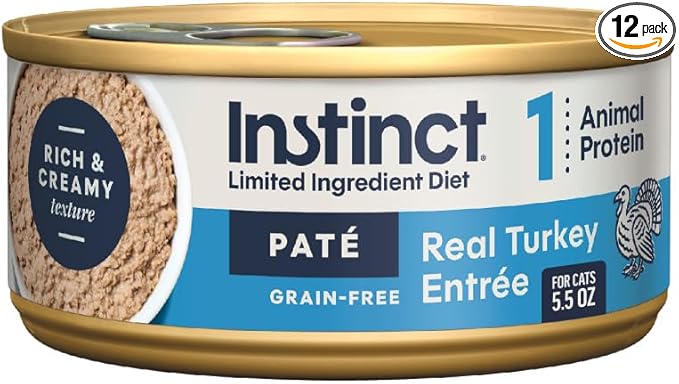 Instinct Limited Ingredient Diet, Natural Wet Cat Food, Grain Free Recipe - Real Turkey, 5.5 Ounce (Pack of 12)