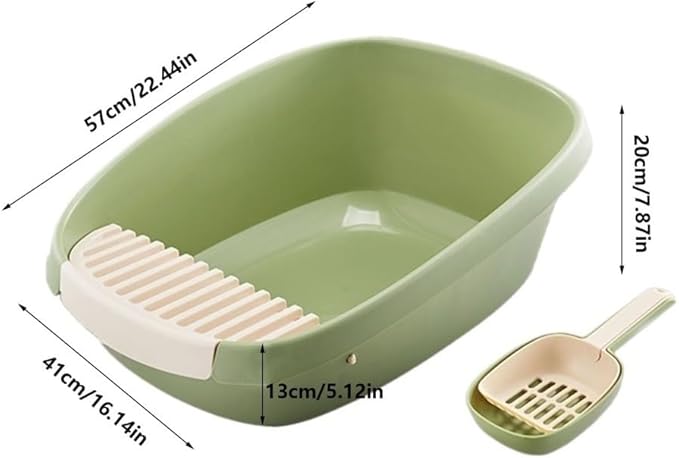 Pet Supplies, Enclosed Cat Litter Box for Large Cats, High Sided XL with Scoop(Green,Medium)