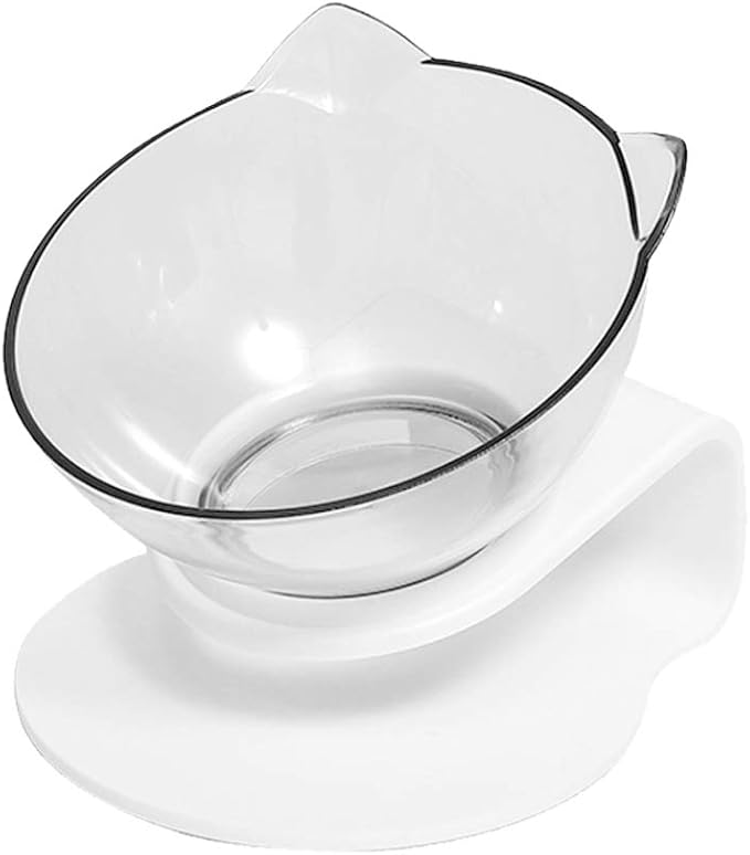 Balacoo Cat Feeder Bowl 15° Tilted Cat Bowl Whisker-Friendly Stainless Steel Easy to