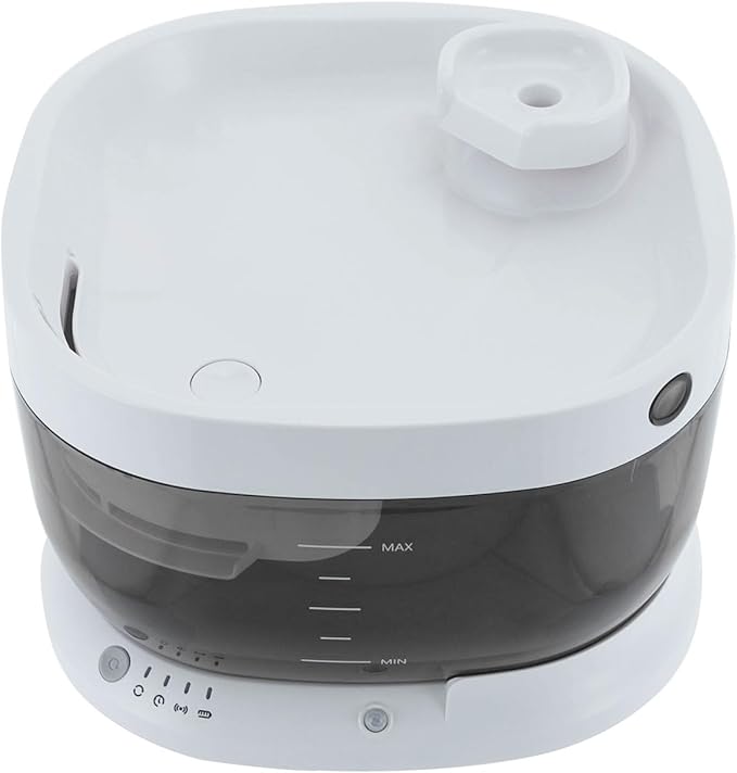 Cat Water Fountain, 1.85Gal/7L Cat Fountain Battery Operated with Filters, 5000mAh Battery, Automatic Pet Water Fountain for Cats, Dogs, Multiple Pets Easy Clean (White)