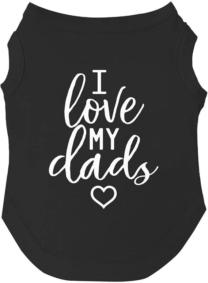 I Love My Dads (Two) Father's Day Dog Tee Shirt | Sleeveless | Sizes for All Ages and Breeds | Pride Day | LGBTQ+ | Rainbow | Parade |Black, 2X-Large 176