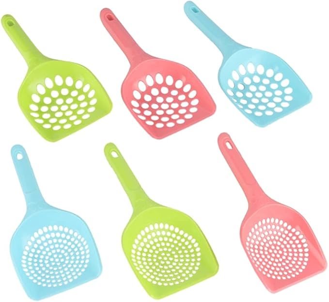 XTYPE Plastic Cat Litter Scoop Pet Care Sand Waste Scooper Shovel Hollow Cleaning Tool Hollow Style Lightweight Durable Easy to Clean cat Litter Shovel (Color : Multi-20PCS)