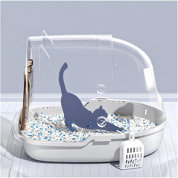 Pet Supplies, Enclosed Large Cat Litter Box with Hood, Anti-Splash & Easy-Clean Tray