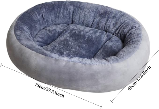 Warming Round Plush Pet Bed, Winter Warm Dog Bed for Small Dogs & Cat Bed for Indoor Cats, Calming Pet Mat Pad for Puppy Kitty, Pet Supplies(Grey,X-Large)