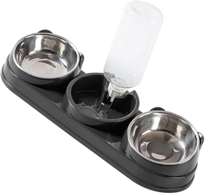 Pet Double Bowl Feeder with Water Dispenser for Dog Cats Feeding Watering Bowl Treats Dry Food Dish Pet Home Dishware