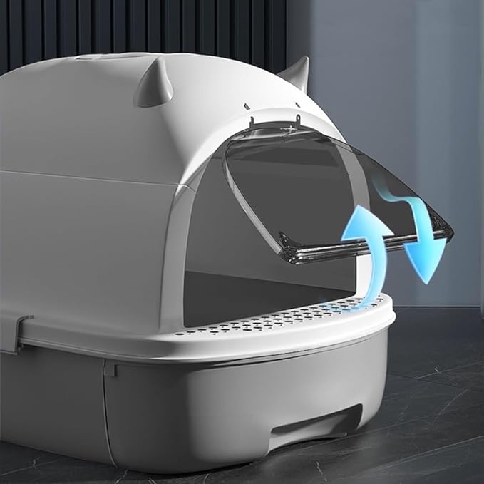 Pet Supplies, Enclosed Cat Litter Box with Scoop,Top Entry, Anti-Splash & Easy Clean(Yellow)