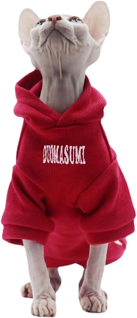 Sphynx Cat Apparel Kitty Clothes Autumn and Winter Hairless Cat Outfits Bald Cat Clothes for Devon Rex Cats, Cornish Cats (X-Small)