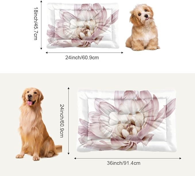 Beautiful Fresh Blooms Pet Bed Mat Easy Wash Dog Bed Outdoor Dog Flat Mat Light Purple Chrysanthemums Personalized Non- Slip Bottom Home Essentials Multi- Scenario, Multi- Model Dogs Gift Printed Car