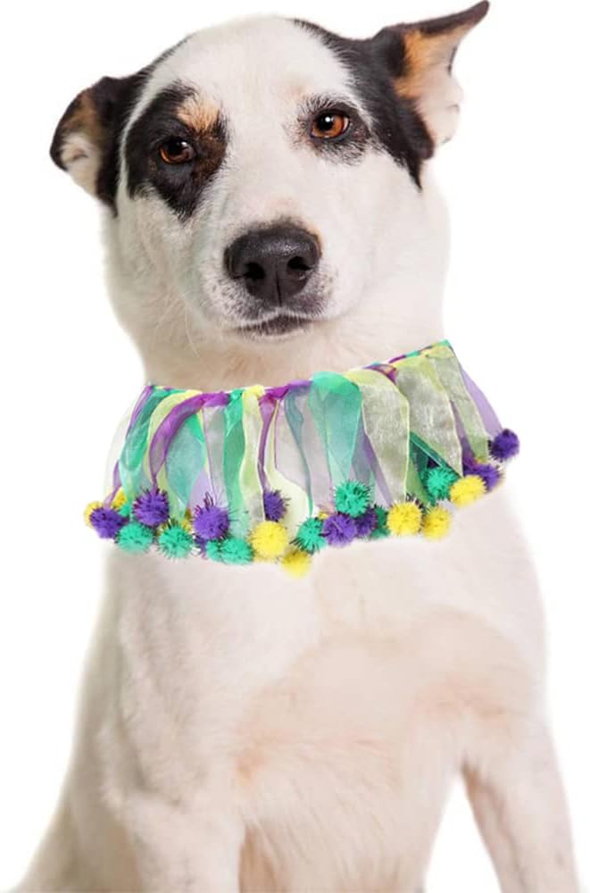 Christmas Pet Collar Ornaments Red Green Collar Adjustable Holiday Dress for Cat and Dog (A-S(30CM))
